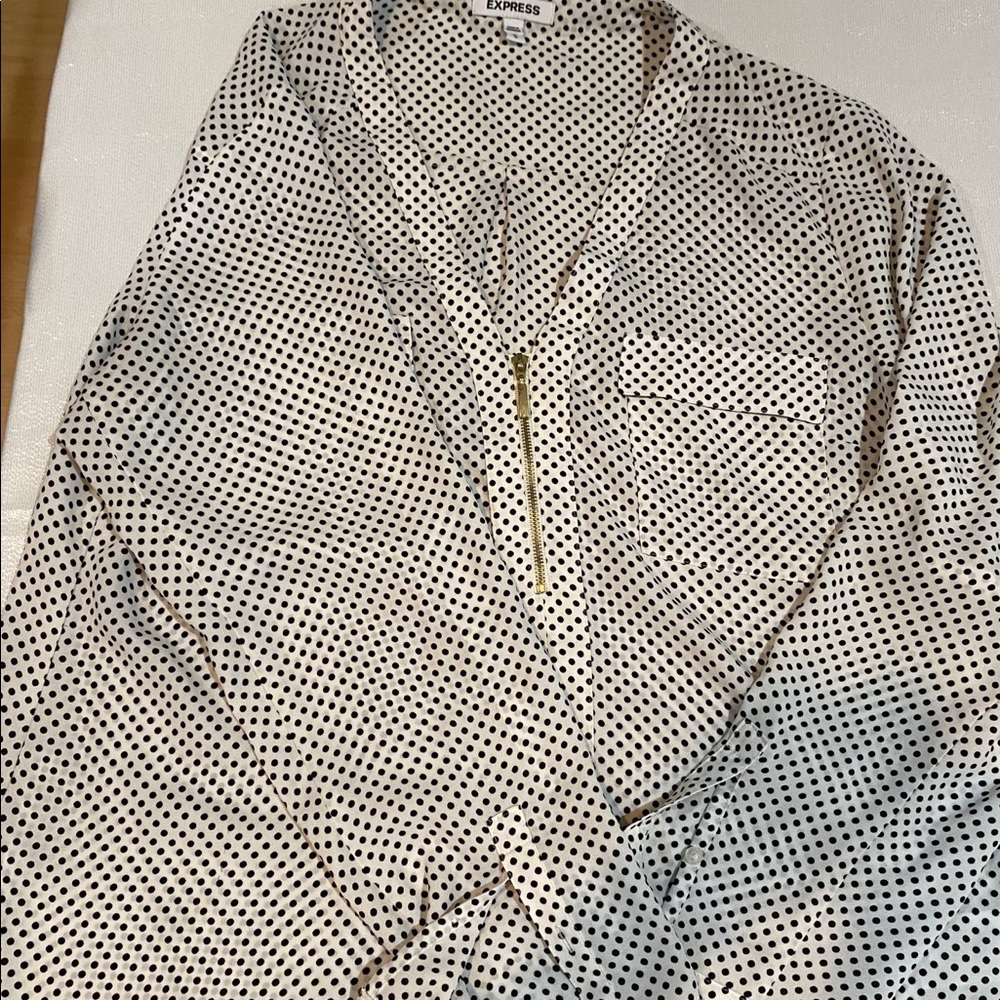Express Large blouse Polka dot white black